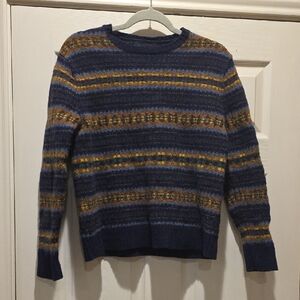 Polo by Ralph Lauren Blue and Yellow Striped Crewneck Sweater